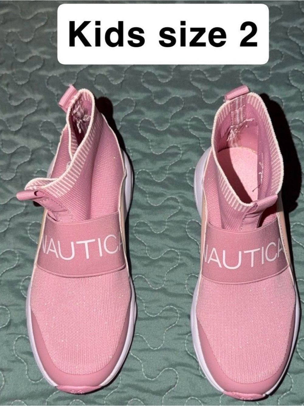 Nautica Kids Pink Slip-On Knit Sneakers